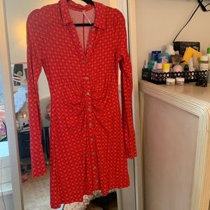 Free People Shayla Mini Dress in Red — worn once!
